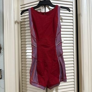Free People Red and Purple Sleeveless Romper